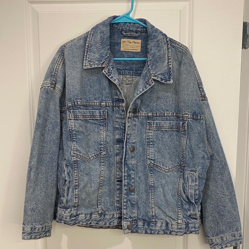 We The Free Opal Swing Blue Denim Jacket